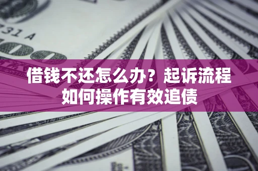 北京借钱不还怎么办？起诉流程如何操作有效追债